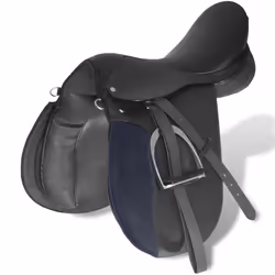 Set Sella Equitazione 17,5" in pelle naturale Nera 18 cm 5-in-1cod mxl 130953 - Vista aggiuntiva 2