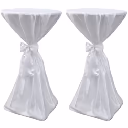 Questo copritavolo bianco che copre tutto il tavolo è adatto per tavoli rotondi per abbellire le feste di nozze, feste, banch ...