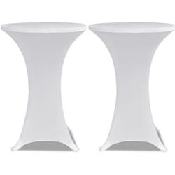 Vidaxl - Copritavolo 70 cm Bianco Tessuto elasticizzato 2 pezzi 2676