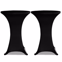 vidaXL Copritavolo ?70 cm Nero Tessuto elasticizzato 2 pezzi - Vista aggiuntiva 2