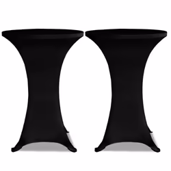 vidaXL Copritavolo ?80 cm Nero Tessuto elasticizzato 2 pezzi - Vista aggiuntiva 2
