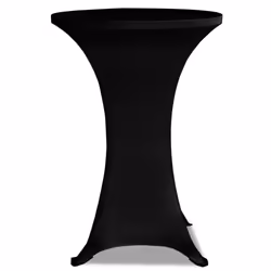 vidaXL Copritavolo ?80 cm Nero Tessuto elasticizzato 2 pezzi - Vista aggiuntiva 3