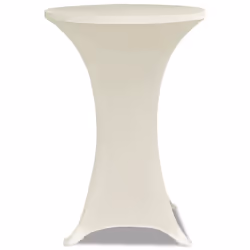 vidaXL Copritavolo ?80 cm Crema Tessuto elasticizzato 2 pezzi - Vista aggiuntiva 3