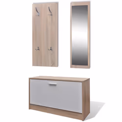 vidaXL Scarpiera in Legno Set 3 in 1 Rovere e Bianco - Vista aggiuntiva 2