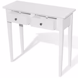 vidaXL Tavolo Consolle da Trucco con 2 Cassetti Bianco - Vista aggiuntiva 2