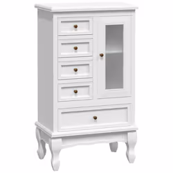 vidaXL Armadietto con 5 Cassetti e 2 Ripiani Bianco - Vista aggiuntiva 2