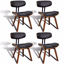 vidaXL Sedie da Pranzo 4 pz in Legno Piegato e Similpelle - Vista aggiuntiva 2