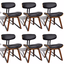 vidaXL Sedie da Pranzo 6 pz in Legno Piegato e Similpelle - Vista aggiuntiva 2