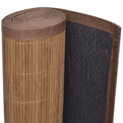 VidaXL 241337 tappeto Interno Rettangolo Bamboo, PVC, Poliestere, Polipropilene (PP) Marrone - Vista aggiuntiva 4