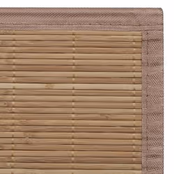 VidaXL 241340 tappeto Interno Rettangolo Bamboo, PVC, Poliestere, Polipropilene (PP) Marrone - Vista aggiuntiva 6