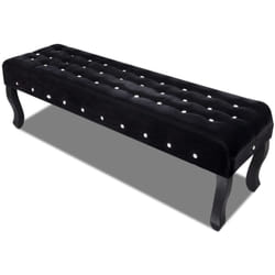 Vidaxl - Panchina in Velluto Nero con Bottoni di Cristallo 86795