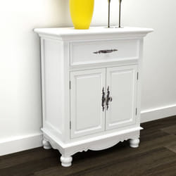 Armadietto, Mobile Moderno in Legno con 2 Ante e 1 Cassetto Bianco Vidaxl 3552