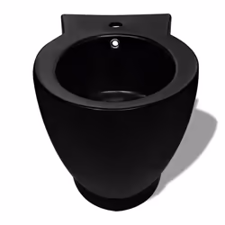 vidaXL Set Toilette e Bidè in Ceramica Nero - Vista aggiuntiva 3