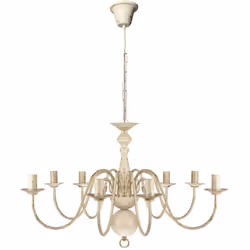 vidaXL Lampadario Stile Antico Metallo Bianco 8 Lampadine E14 - Vista aggiuntiva 2