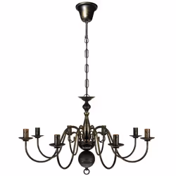 vidaXL Lampadario Stile Antico Metallo Nero Lampadine 8 x E14 - Vista aggiuntiva 2