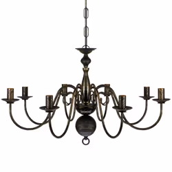 vidaXL Lampadario Stile Antico Metallo Nero Lampadine 8 x E14 - Vista aggiuntiva 3