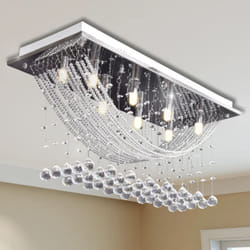 Lampada da Soffitto Bianca con Cristalli di Vetro 8 x G9 29 cm Vidaxl 95001