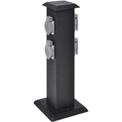 Presa Elettrica da Giardino con Pilastro Nero Vidaxl 53905