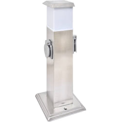Presa Elettrica da Giardino a Pilastro Acciaio Inossidabile con Luce Vidaxl 65128