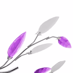 vidaXL Lampada da Soffitto Bianco e Viola in Cristalli Acrilici 5 E14 - Vista aggiuntiva 3