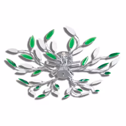 vidaXL Lampada da Soffitto Verde e Bianco in Cristalli Acrilici 5 E14 - Vista aggiuntiva 2