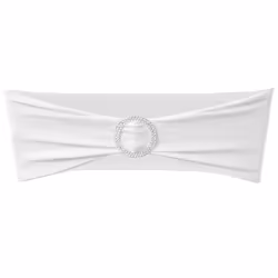 vidaXL Fascia Elasticizzata Bianca Decorativa Sedia con Fibbia Diamante 25 pz - Vista aggiuntiva 2