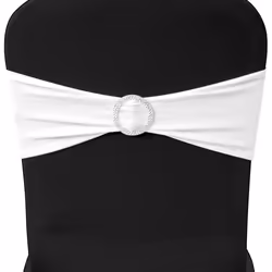 vidaXL Fascia Elasticizzata Bianca Decorativa Sedia con Fibbia Diamante 25 pz - Vista aggiuntiva 3