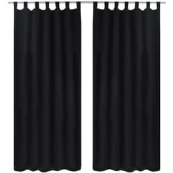 Tende Micro-Raso Nere 2 pezzi con Occhielli 140 x 175 cm Vidaxl 81593