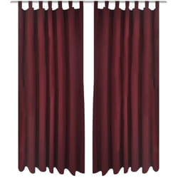 Tende Micro-Raso Bordò 2 pezzi con Occhielli 140 x 225 cm Vidaxl