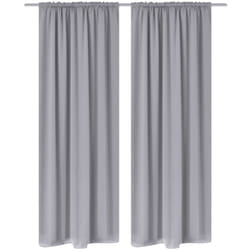 Tende Oscuranti con Testa a Fessura 2 pz Grigie 135x245 cm Vidaxl