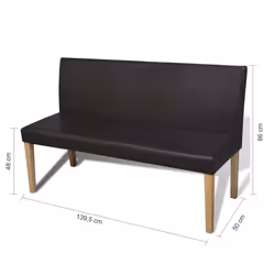 VidaXL Kunstledersofa Braune Lederbank panchina da interno - Vista aggiuntiva 6