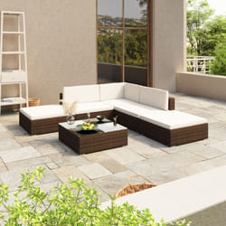 Vidaxl - Set Divani da Giardino 6 pz con Cuscini in Polyrattan Marrone
