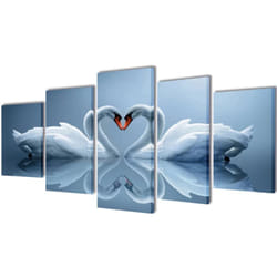 Vidaxl - 5 pz Set Stampa su Tela da Muro Cigno 200 x 100 cm 376971