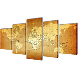 Vidaxl - Set Stampa su Tela da Muro Mappa del Mondo 200 x 100 cm 26100