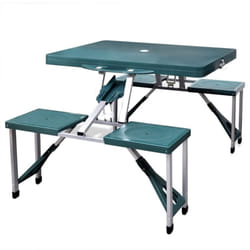 Set Tavolo da Campeggio con 4 Sedie in Alluminio Leggero Verde Vidaxl 17833