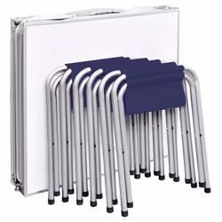 VidaXL 41329 tavolo da camping Blu, Argento, Bianco - Vista aggiuntiva 5