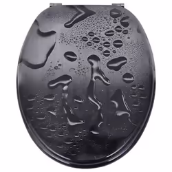 VidaXL 141482 sedile WC Coperchio rigido da WC MDF Nero - Vista aggiuntiva 4