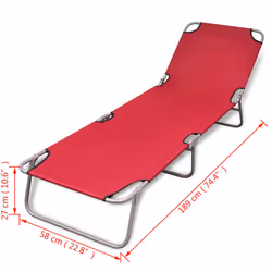VidaXL 41479 sedia da esterno Salone Seduta imbottita Poliestere Rosso - Vista aggiuntiva 6