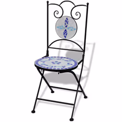 VidaXL 41531 sedia da esterno Terrazzo Ceramica, Caldaie Blu, Bianco