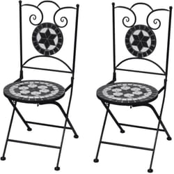 Set da 2 sedie bistrot da esterni con mosaico in ceramica pieghevoli vari colori colore : Multicolore