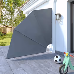 vidaXL Tenda Laterale per Balcone Pieghevole Grigio 210x210 cm - Vista aggiuntiva 3