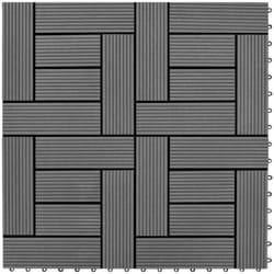 Vidaxl - Set 11 Piastrelle in wpc 30 x 30 cm 1 mq grigio