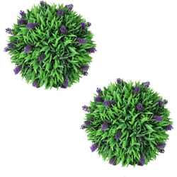 Set Palle di Bosso Artificiale 2 pz con Lavanda vari dimensioni dimensioni : 36 cm