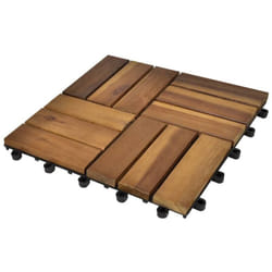Set 10 Piastrelle in legno di acacia per pavimento 30 x 30 cm Vidaxl 71098