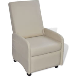 Vidaxl - Poltrona Reclinabile, Poltrona da Salotto Design Moderno Crema in Similpelle