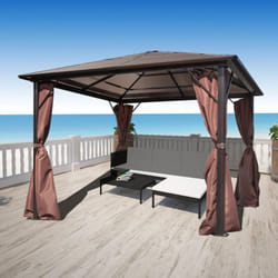 Vidaxl - Gazebo con Tenda Marrone in Alluminio 300 x 300 cm