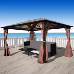 Questo gazebo con tende ha un design elegante e classico. Sarà il riparo perfetto contro i ragi del sole durante le feste all ...