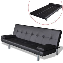 Vidaxl - Divano Letto, Divano convertibile con 2 Cuscini in Similpelle Regolabile Nero