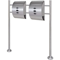 Casetta della Posta Doppia con Supporto in Acciaio Inox Vidaxl 55703