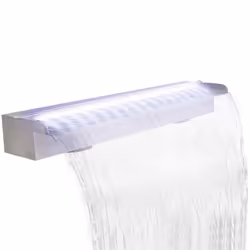 vidaXL Cascata per Laghetto Rettangolare con LED in Acciaio Inox 90 cm - Vista aggiuntiva 3